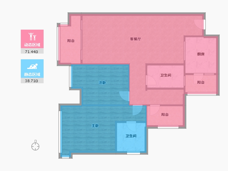 重庆-重庆市-湖山-79.59-户型库-动静分区