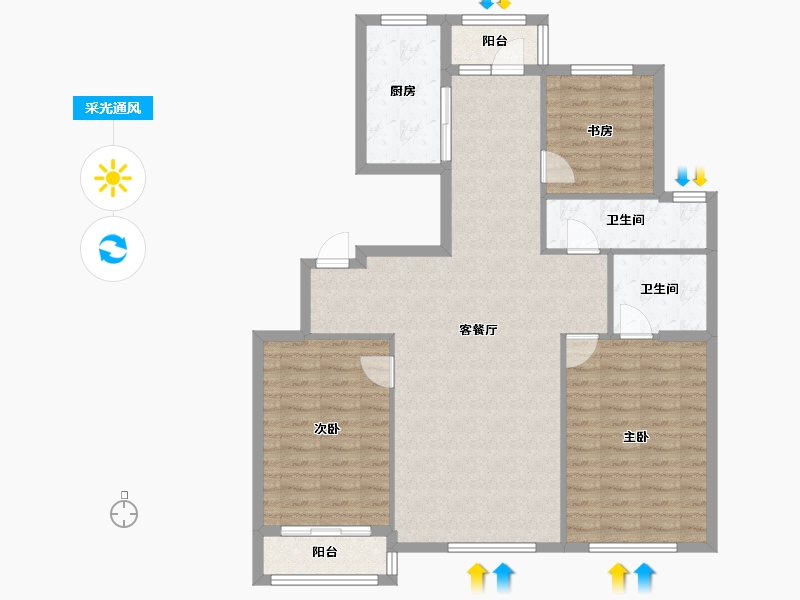 辽宁省-抚顺市-君悦国际城-西区-112.00-户型库-采光通风