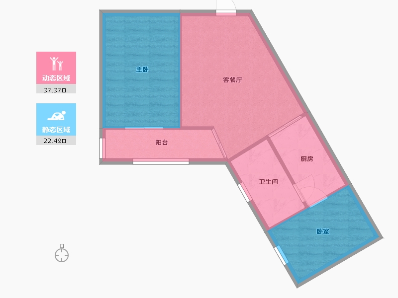 上海-上海市-逸翠公馆-52.30-户型库-动静分区