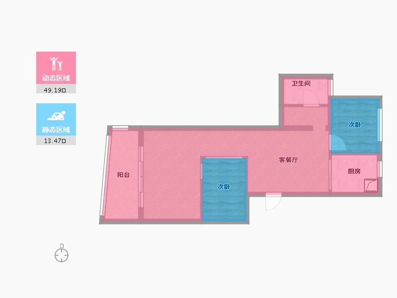 江苏省-苏州市-浦园-70.00-户型库-动静分区