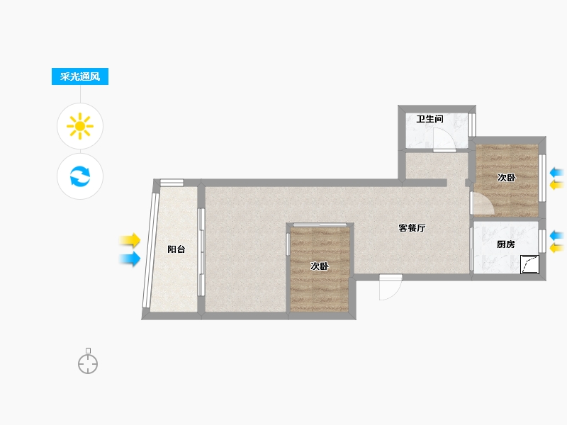 江苏省-苏州市-浦园-70.00-户型库-采光通风