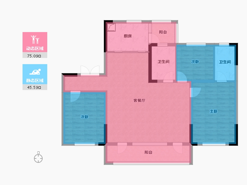 辽宁省-锦州市-碧桂园·锦绣西湖-120.00-户型库-动静分区