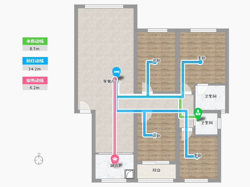 河北省-邯郸市-恒基绿城小区-105.00-户型库-动静线