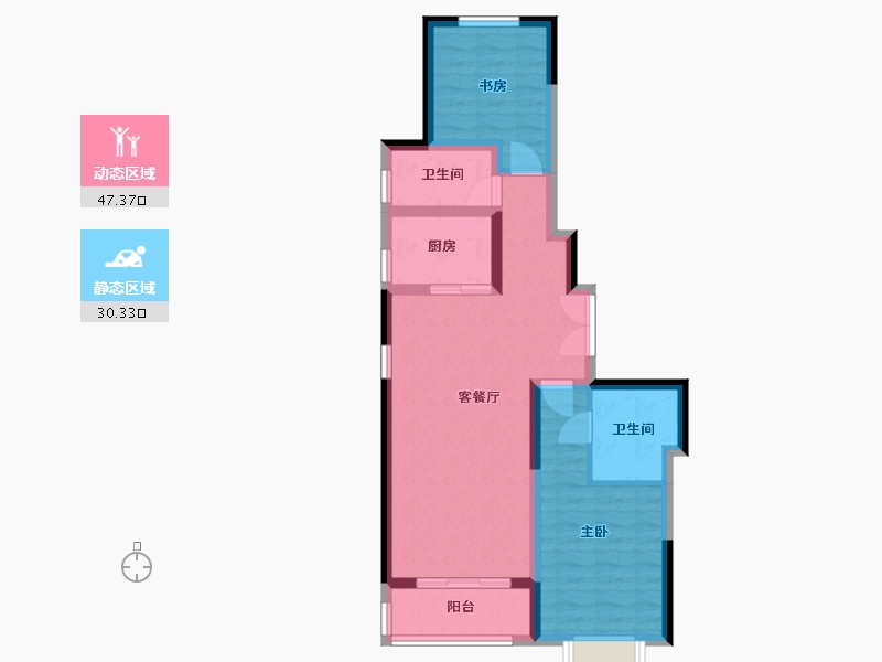 河北省-唐山市-新华联国花园-82.40-户型库-动静分区