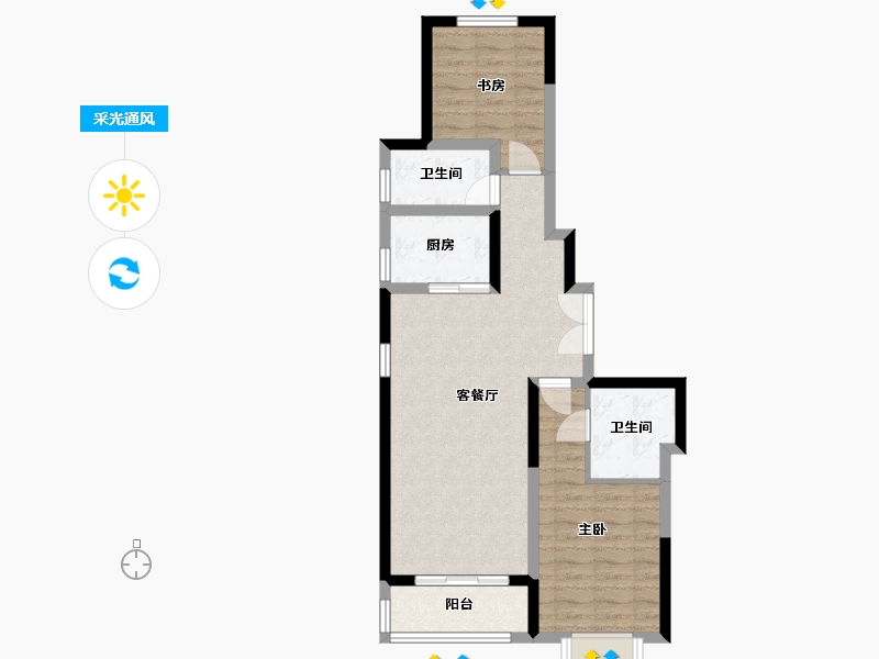 河北省-唐山市-新华联国花园-82.40-户型库-采光通风