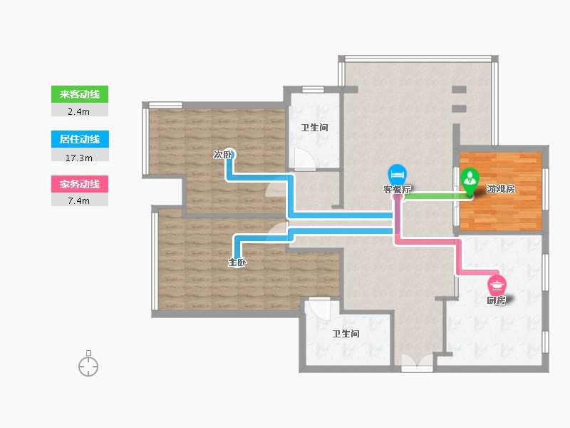 浙江省-宁波市-双和家苑-125.00-户型库-动静线