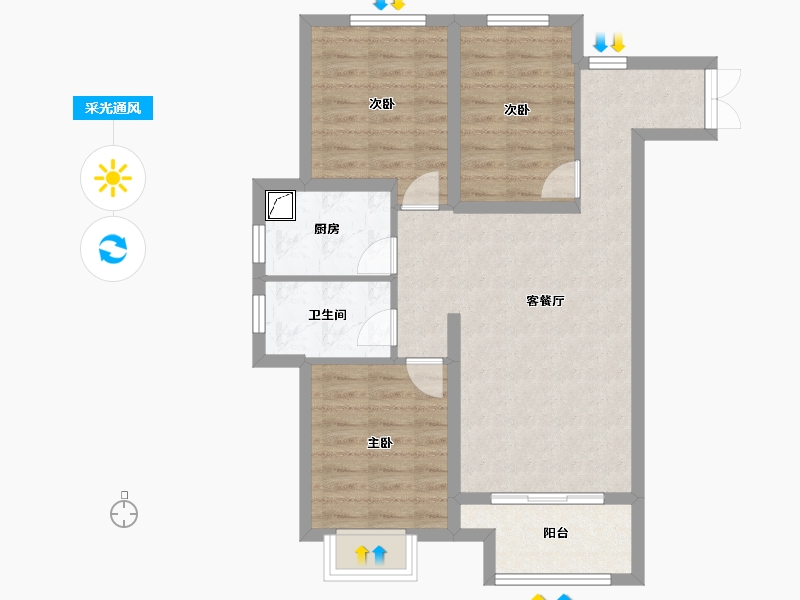 山东省-德州市-华中华园-74.00-户型库-采光通风