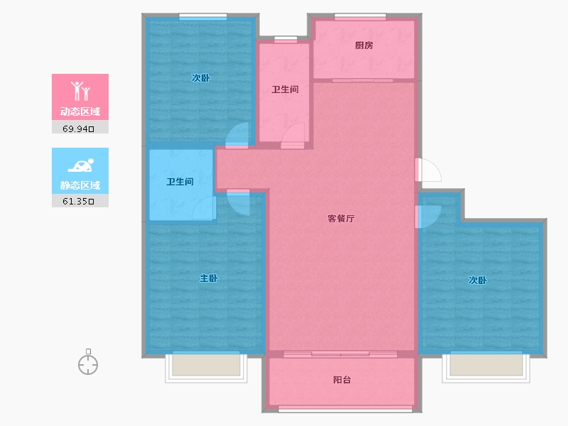 河北省-衡水市-凤凰城三期-119.47-户型库-动静分区