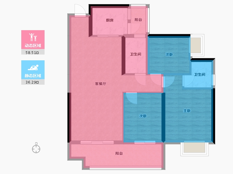 广西壮族自治区-南宁市-雅苑-98.00-户型库-动静分区