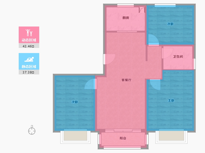 河北省-唐山市-恒旺铭筑-82.00-户型库-动静分区