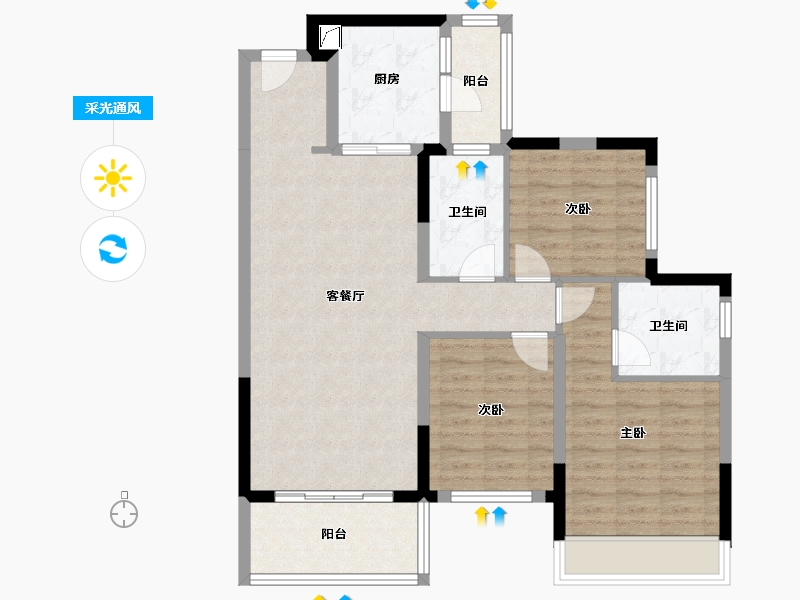 四川省-成都市-华润置地未来之城-96.00-户型库-采光通风