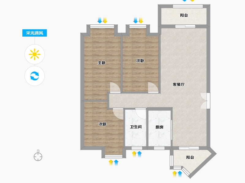 四川省-成都市-上锦苑-87.00-户型库-采光通风