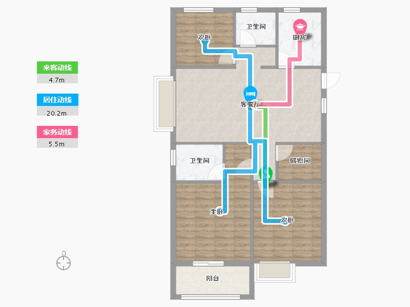 浙江省-宁波市-尚景苑-93.00-户型库-动静线