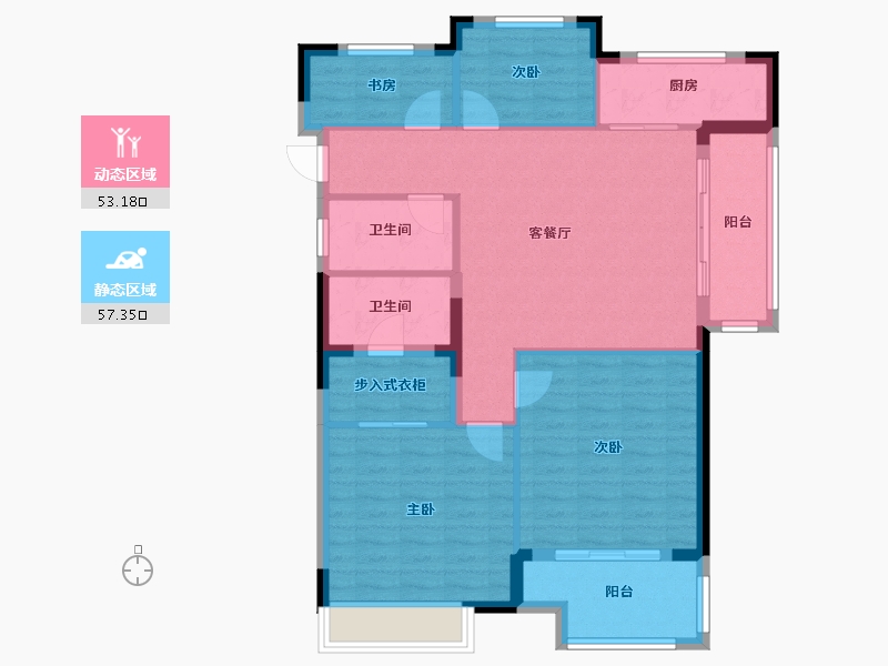 浙江省-金华市-横店桂语江南小区-100.00-户型库-动静分区