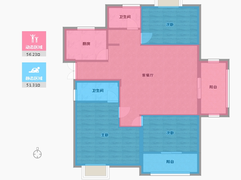 湖北省-黄冈市-鑫龙欣海中央公馆-98.00-户型库-动静分区