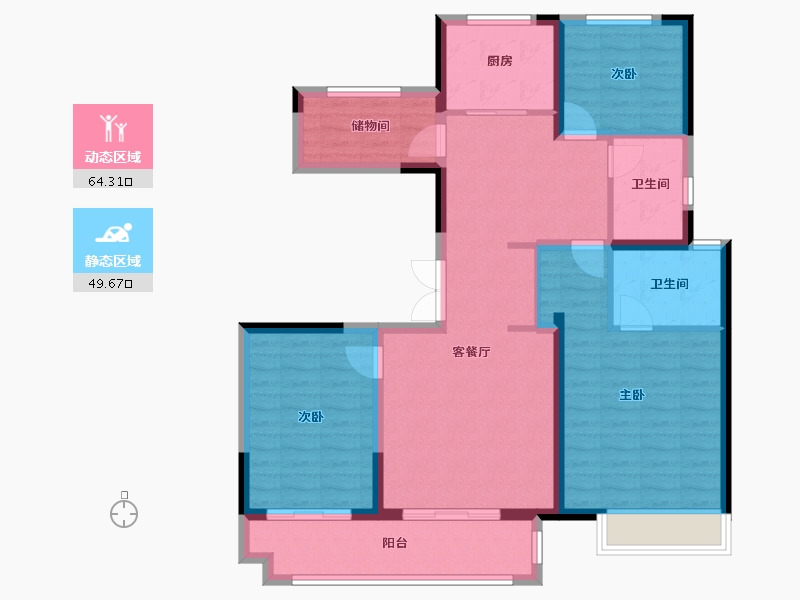 河南省-安阳市-建业桂园东府-102.00-户型库-动静分区