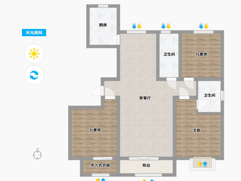 河北省-邢台市-紫御兰庭-99.00-户型库-采光通风