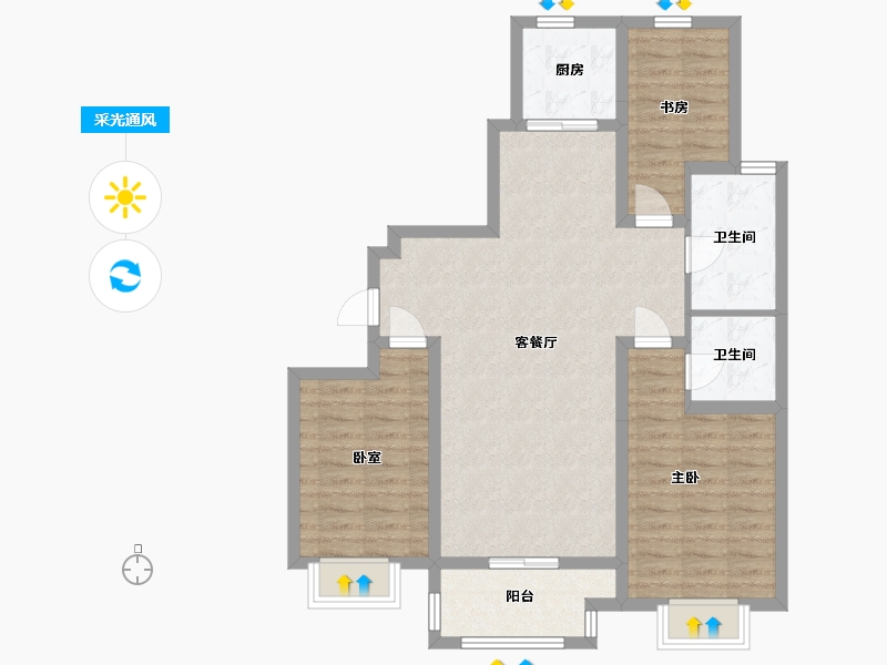 山东省-威海市-城投·春和里-102.00-户型库-采光通风