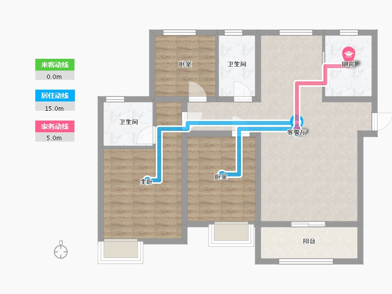 河北省-衡水市-天正和平里-90.00-户型库-动静线