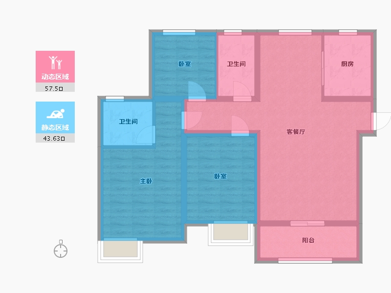 河北省-衡水市-天正和平里-90.00-户型库-动静分区