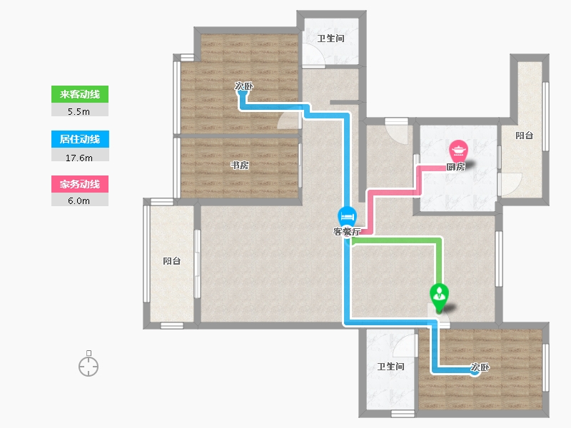 四川省-达州市-蓝光芙蓉风华-118.00-户型库-动静线