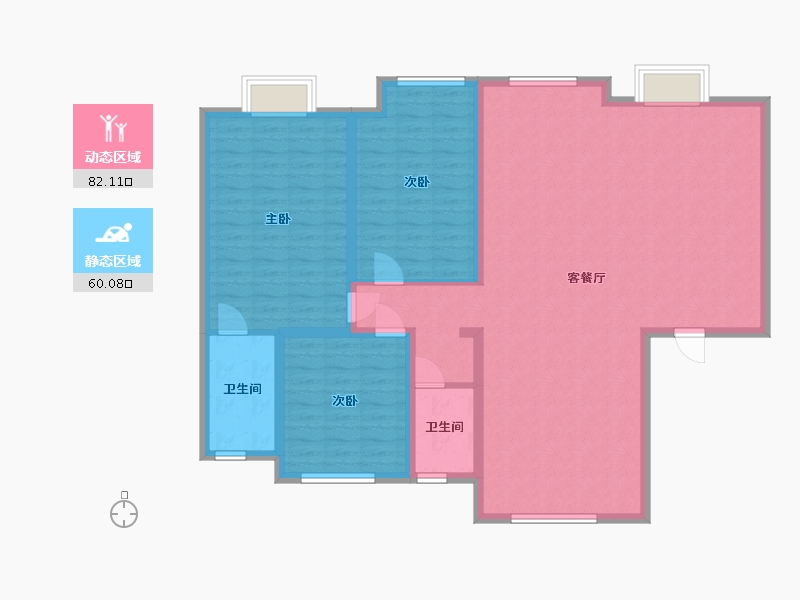 天津-天津市-富力又一城-合居园-130.00-户型库-动静分区