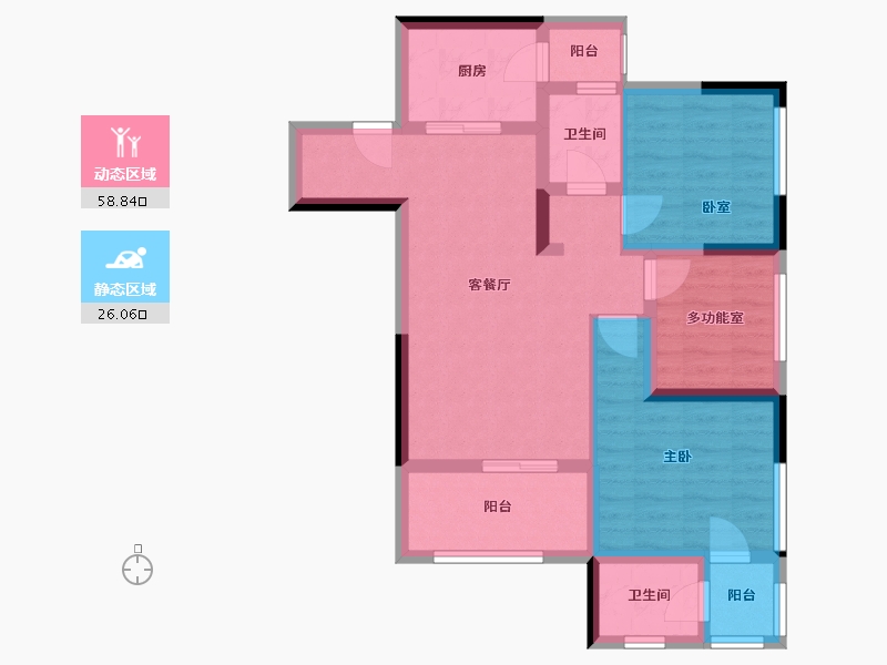 重庆-重庆市-西城香榭-70.00-户型库-动静分区