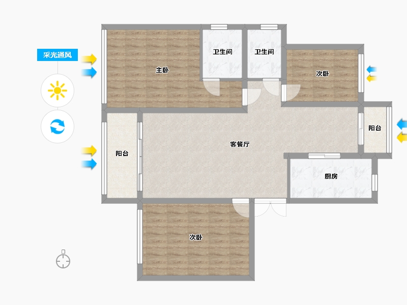 上海-上海市-博雅苑-110.00-户型库-采光通风