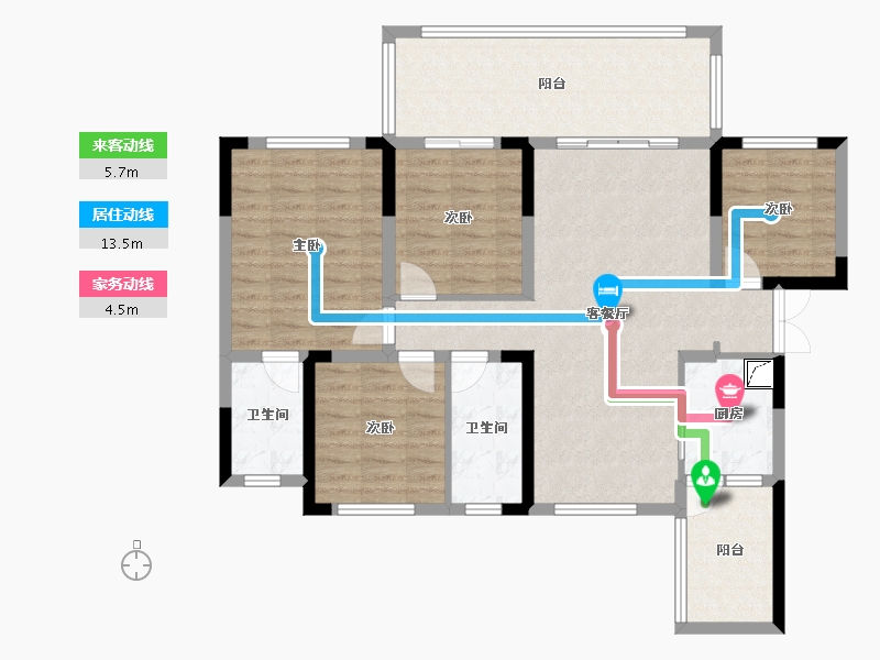 四川省-遂宁市-锦绣豪庭东苑2期-126.00-户型库-动静线