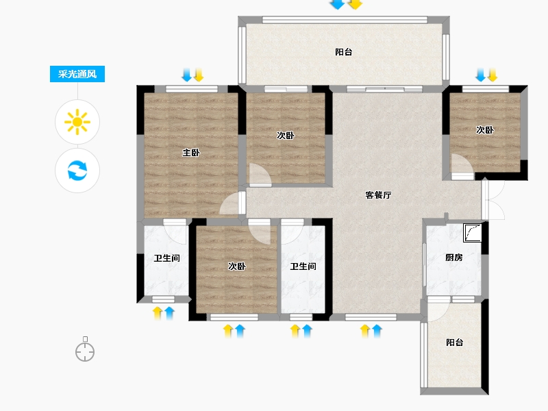 四川省-遂宁市-锦绣豪庭东苑2期-126.00-户型库-采光通风