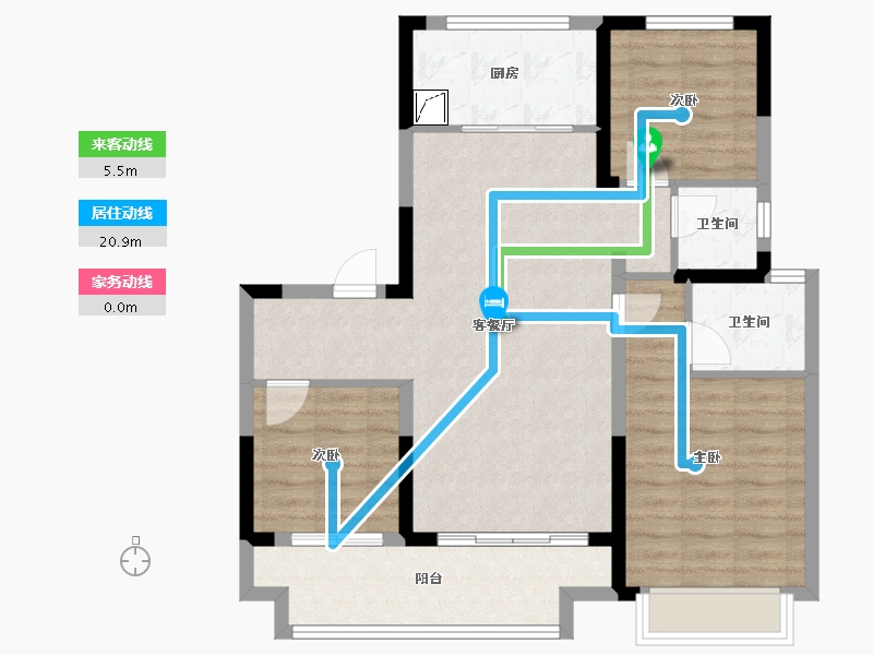 陕西省-铜川市-大唐养生小镇-92.00-户型库-动静线