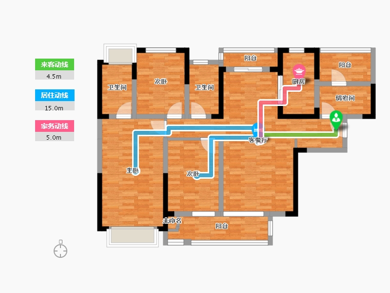 四川省-成都市-世茂璀璨天城-100.60-户型库-动静线