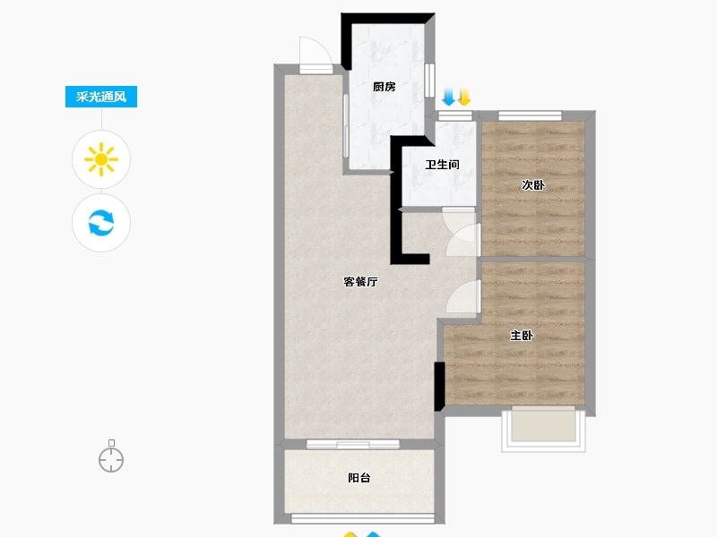 福建省-福州市-金地·五四领峰-52.00-户型库-采光通风