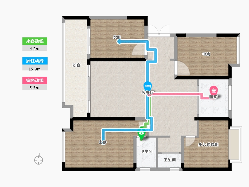 湖南省-益阳市-铂悦府-143.00-户型库-动静线