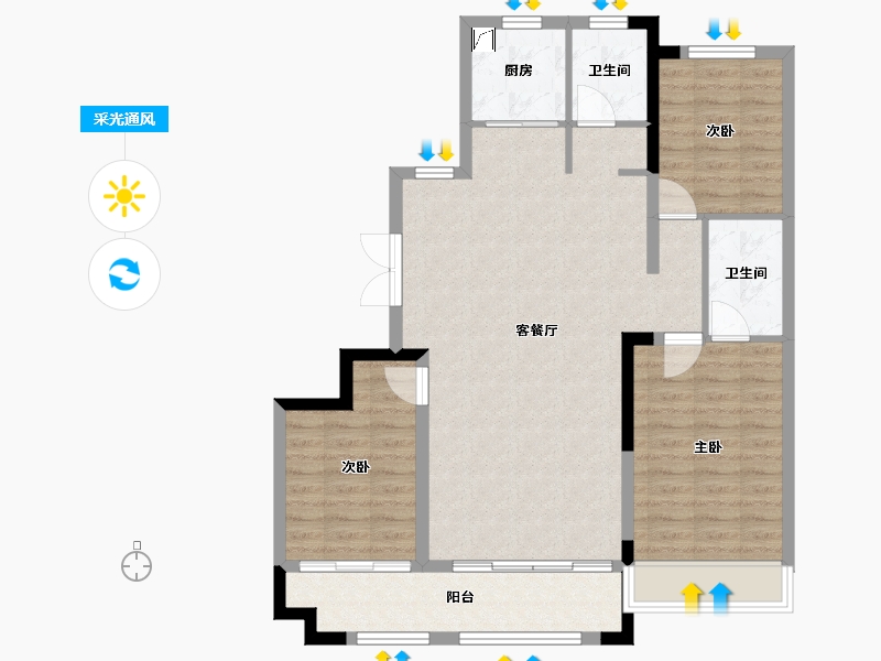 山东省-潍坊市-风华尚品-100.00-户型库-采光通风