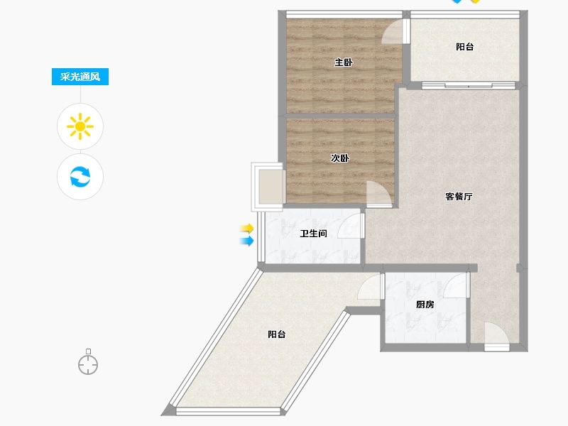 福建省-厦门市-金山小区-72.00-户型库-采光通风