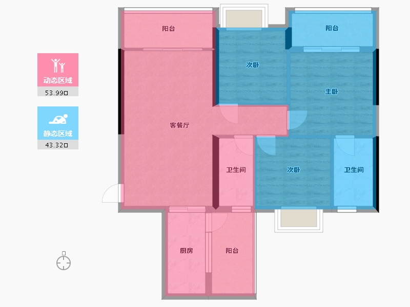 广西壮族自治区-柳州市-中房胜利小区-87.58-户型库-动静分区