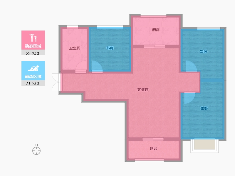 甘肃省-庆阳市-凤凰颐境-76.49-户型库-动静分区