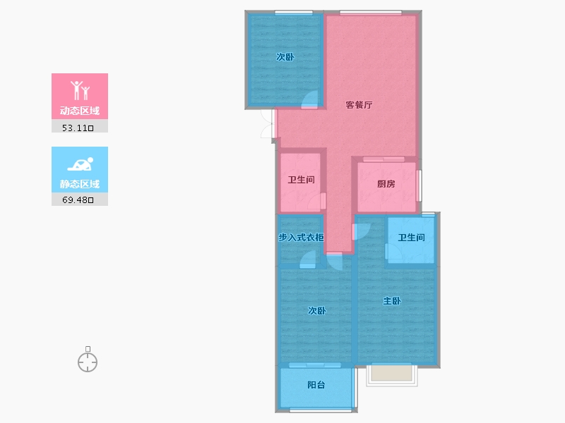 陕西省-咸阳市-秦建·东城丽景-109.00-户型库-动静分区