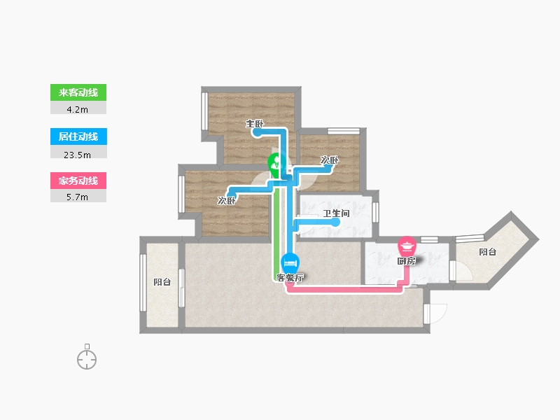 重庆-重庆市-洺悦城公园里四期-68.15-户型库-动静线