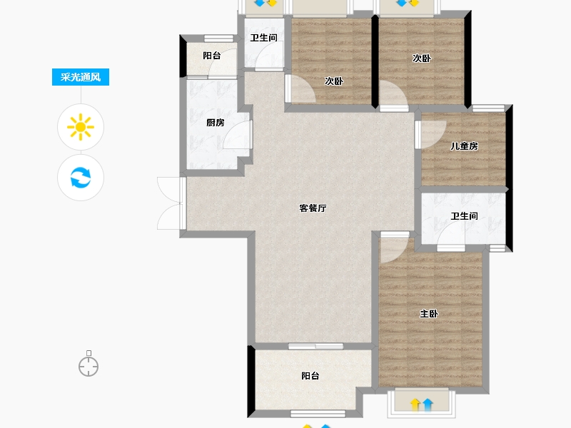 湖北省-宜昌市-宜昌中心紫宸府-117.60-户型库-采光通风