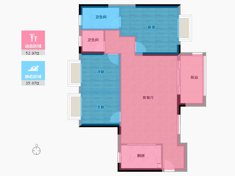 广东省-惠州市-海伦堡臻悦府-79.20-户型库-动静分区