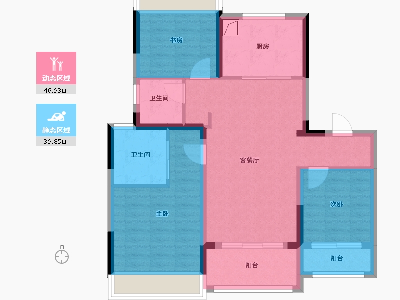 上海-上海市-中国铁建花语天境-76.80-户型库-动静分区