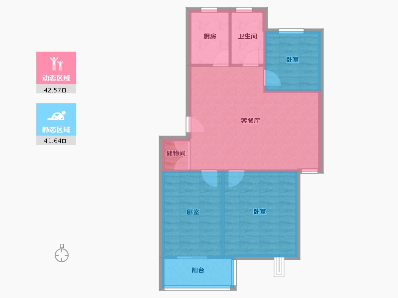 江苏省-南京市-仙居雅苑-76.96-户型库-动静分区