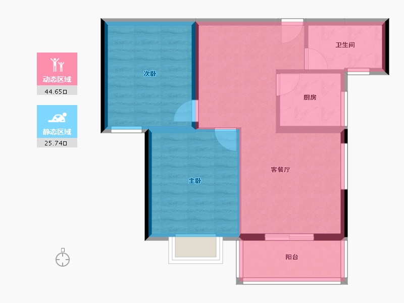 湖北省-十堰市-润扬华府-62.82-户型库-动静分区