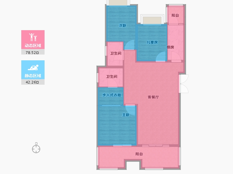 湖北省-宜昌市-宜昌中心紫宸府-109.60-户型库-动静分区