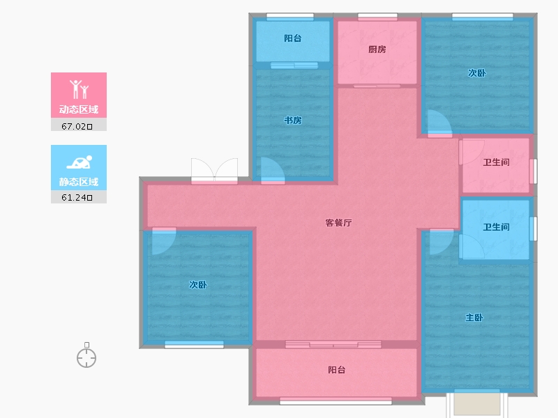 山西省-临汾市-中铁·富丽-114.95-户型库-动静分区