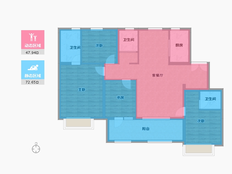 河北省-保定市-中冶未来城-107.95-户型库-动静分区