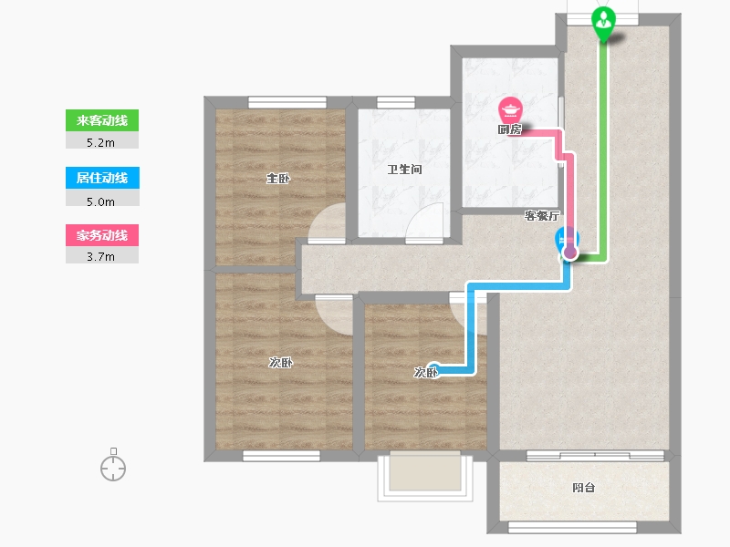 甘肃省-庆阳市-凤凰颐境-74.65-户型库-动静线