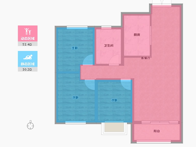 甘肃省-庆阳市-凤凰颐境-74.65-户型库-动静分区